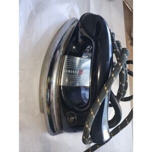 Vintage 1950s GE General Electric 179F23 Steam Iron 1000W Cloth Cord Works USA